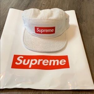 Supreme Glitter Terry Cap White
